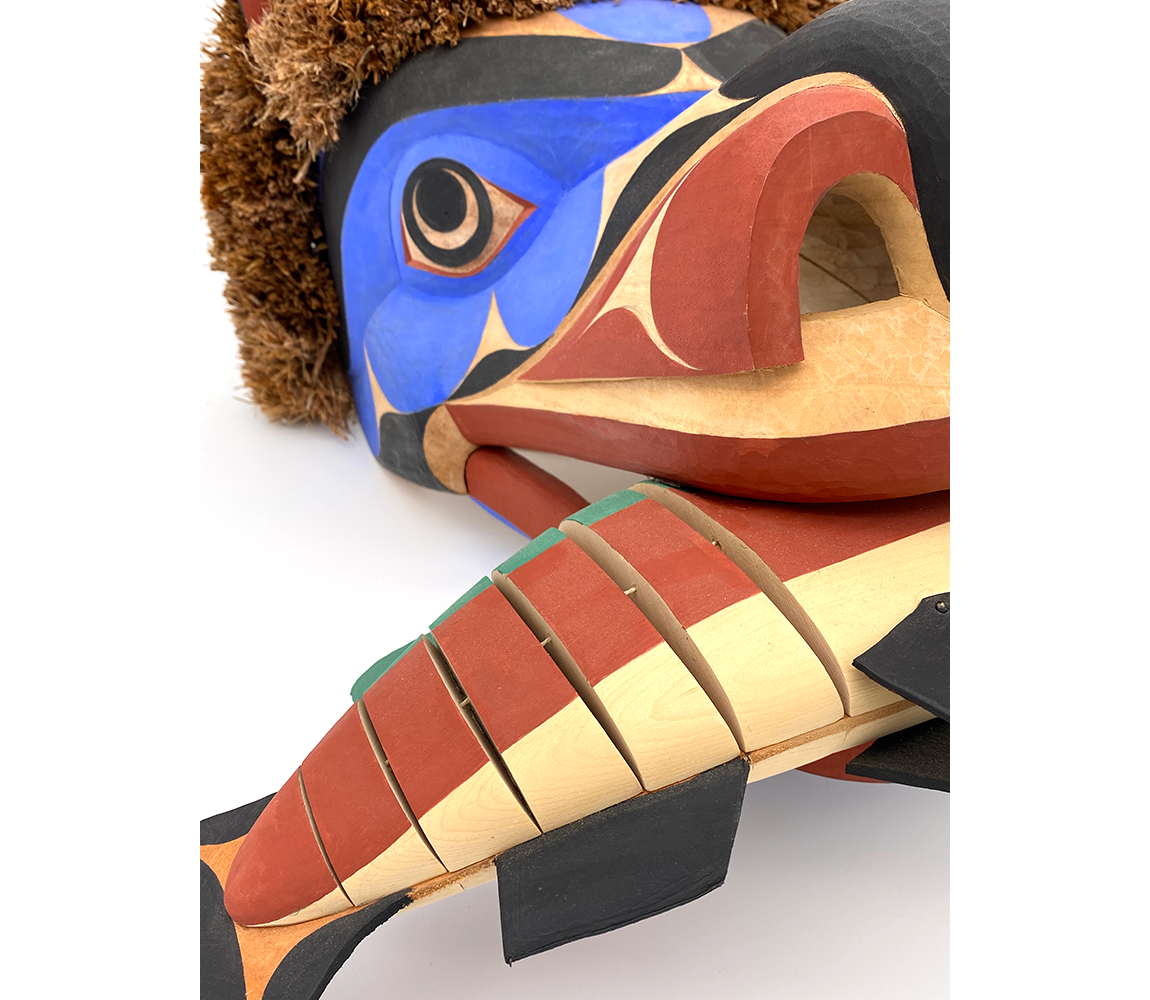 Bear Catching a Salmon Carved Mask - David Stephens